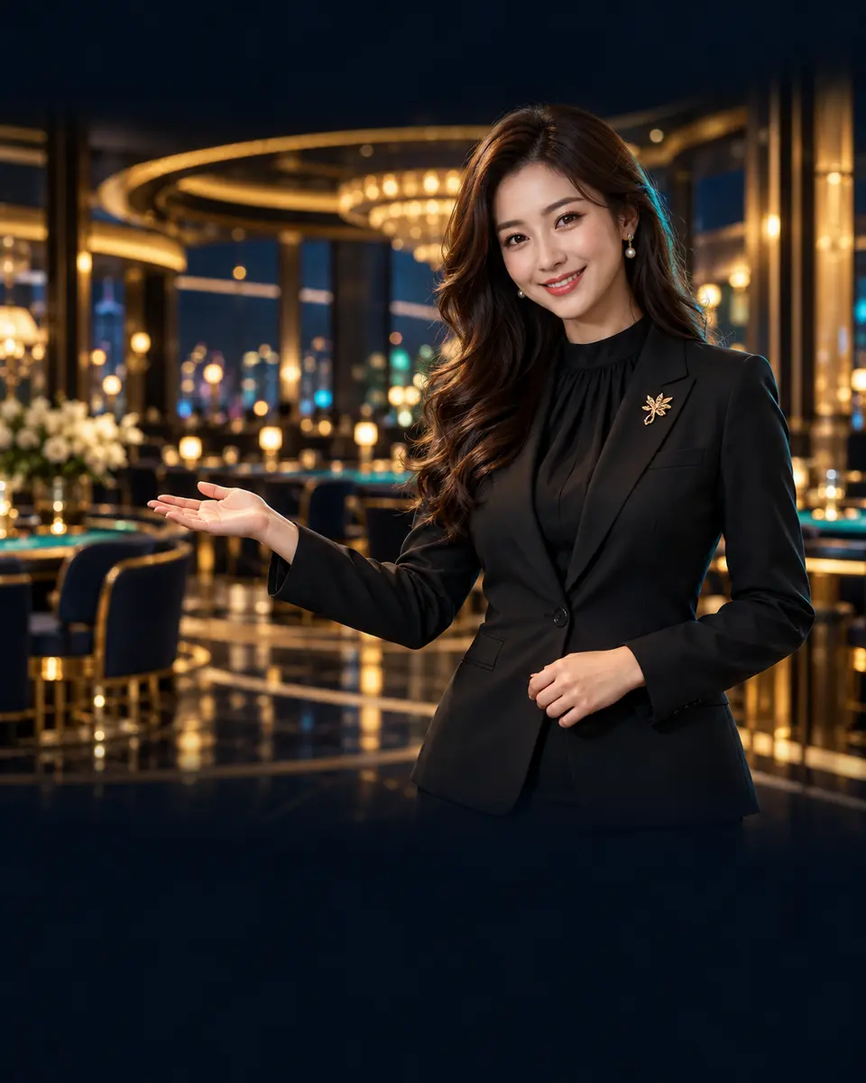 미소와 환영 인사로 회원가입을 안내하는 여성